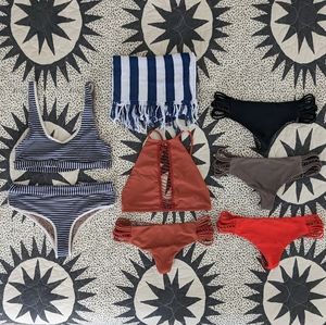 Acacia Swimwear Medium Li Hing Mui Fig Hibiscus Bikini + Pareo Bundle